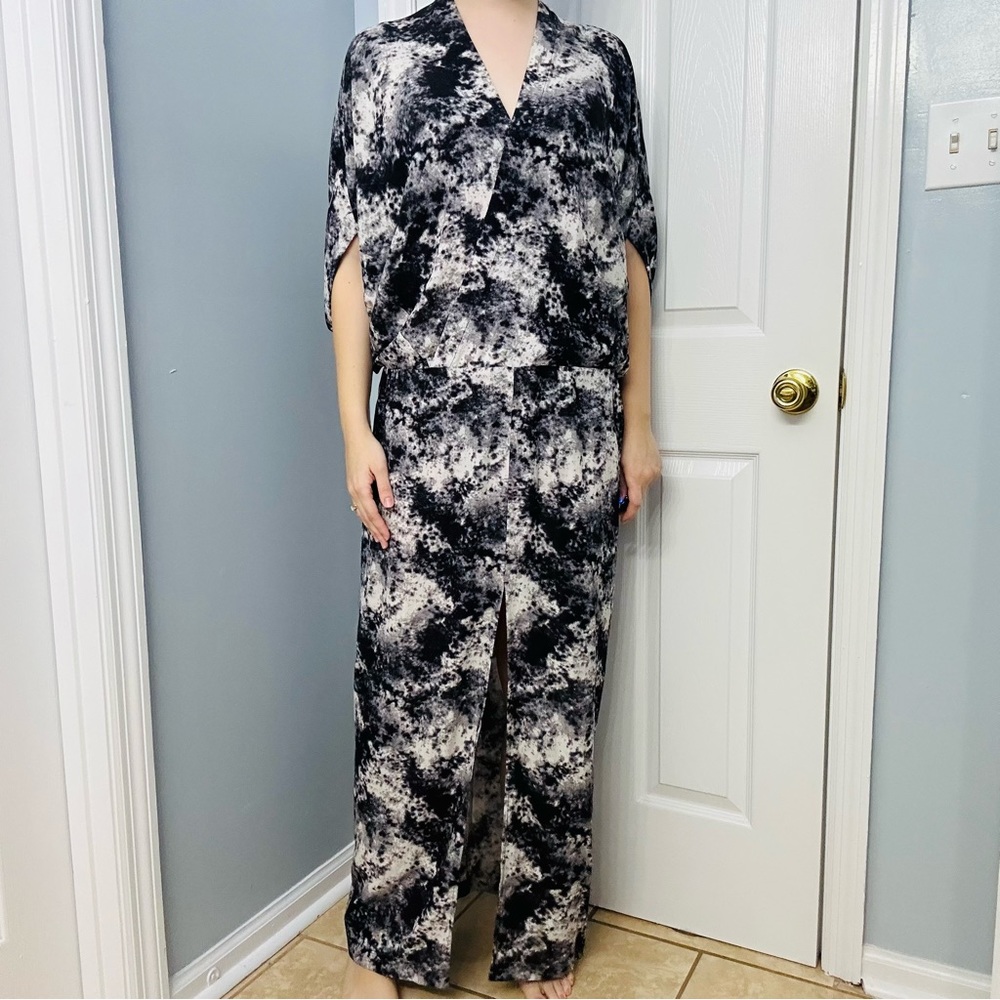 Zero + Maria Cornejo Black and White Printed Maxi Dress